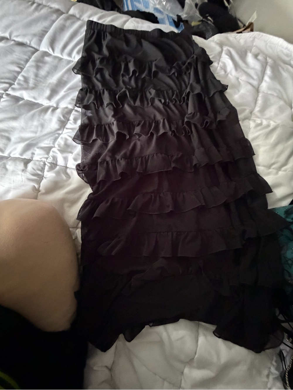 Black Ruffle Tiered Skirt hot topic